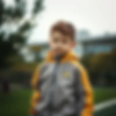 Active child wearing a tracksuit