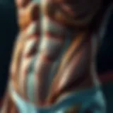 Anatomy of abdominal muscles highlighting key areas and functions