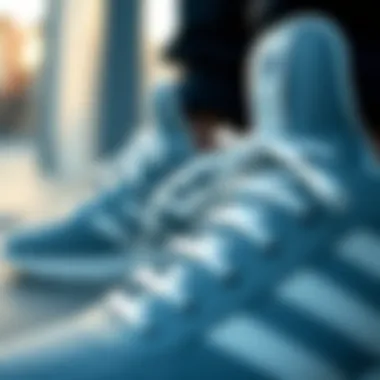 Close-up of the distinctive design features of Adidas Breaknet shoes