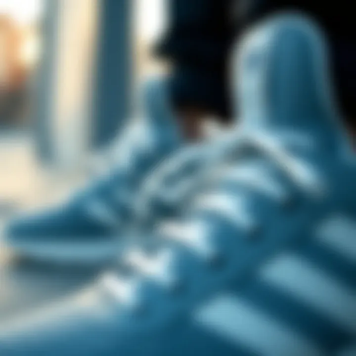 Close-up of the distinctive design features of Adidas Breaknet shoes