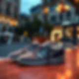 Elegant display of Adidas Breaknet shoes in a chic urban setting