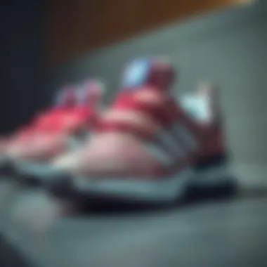 Close-up of the innovative design features of children's sneakers