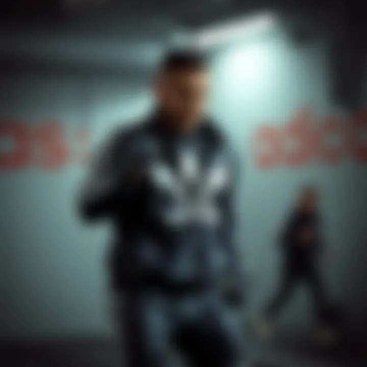 Athlete showcasing Adidas leather collection during a workout