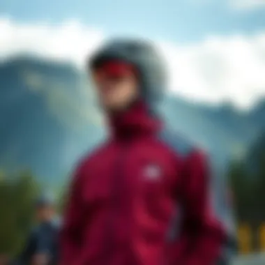 Adidas Helionic jacket in outdoor settings, illustrating functionality