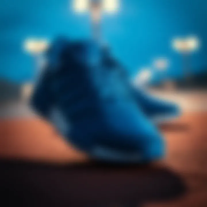 Elegant design of adidas blue shoes highlighting the unique style.