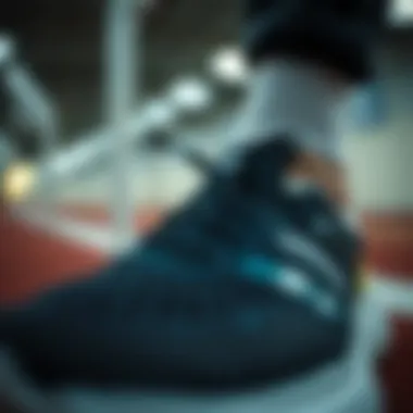 Close-up of the innovative performance features in adidas shoes.