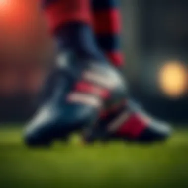 Showcasing the sleek design of Adidas Messi football boots