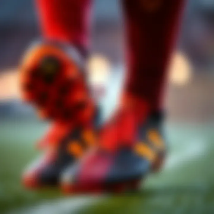 A close-up of the innovative technology incorporated in Messi's footwear