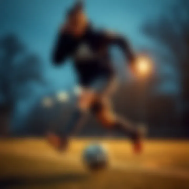 Athletic performance demonstration while wearing Adidas Niteball II