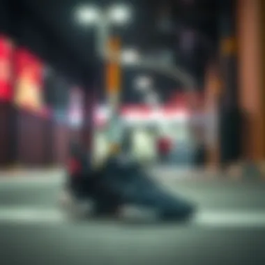 Stylish presentation of Adidas Niteball II in an urban environment