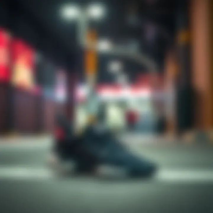 Stylish presentation of Adidas Niteball II in an urban environment