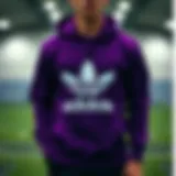 Adidas purple sweatshirt showcasing its unique design