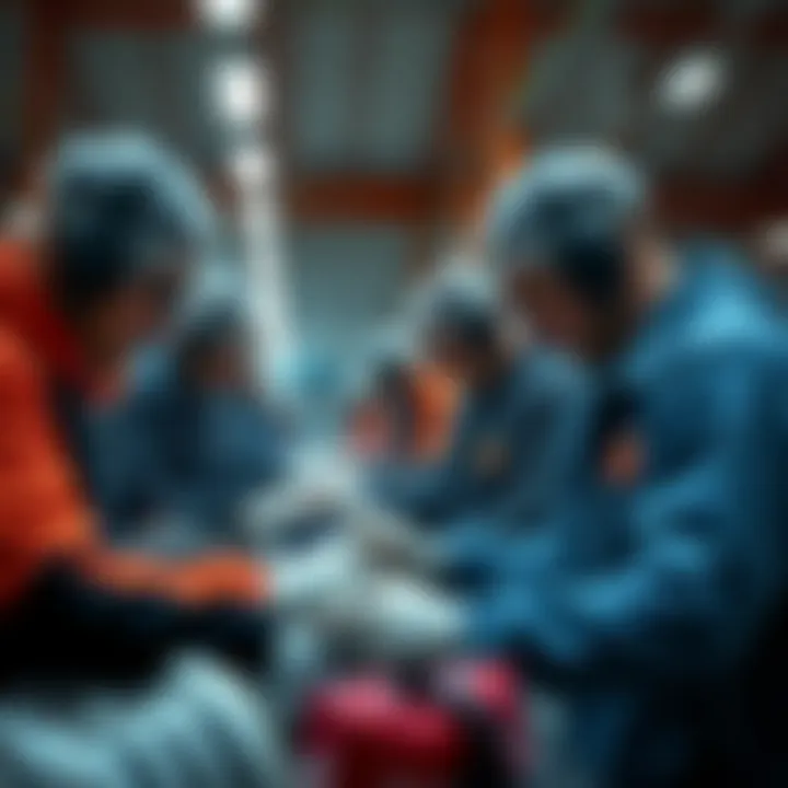 Workers engaged in quality control for adidas products