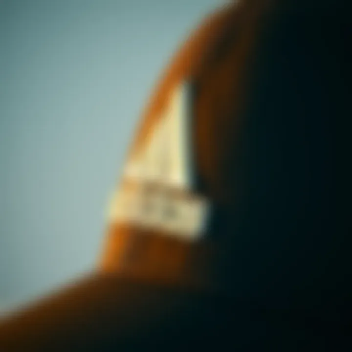 Close-up of the Adidas logo on the black cap, emphasizing quality and design