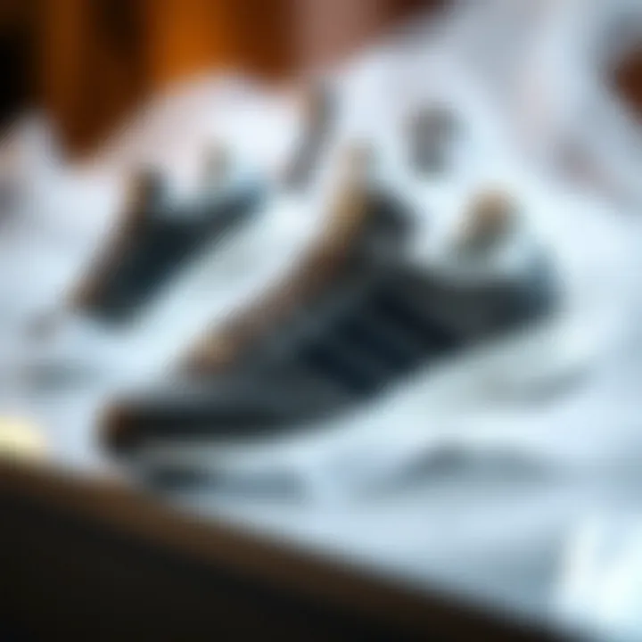 Elegant display of suede shoes showcasing their unique texture and design.