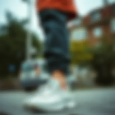 Stylish outfit paired with adidas suede shoes, highlighting fashion versatility.