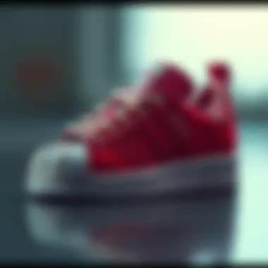 Stylish Adidas Superstar baby shoes showcasing intricate design details