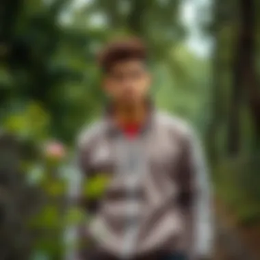 Casual look with adidas tracksuit in nature