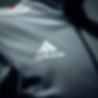 Detail of fabric texture in adidas tracksuit
