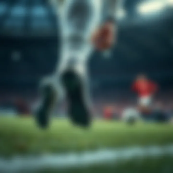 Athlete wearing cleats during an intense match