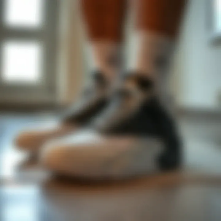 Immaculate Sneakers Post-Cleaning A pair of clean sneakers after using a shoe cleaning kit.