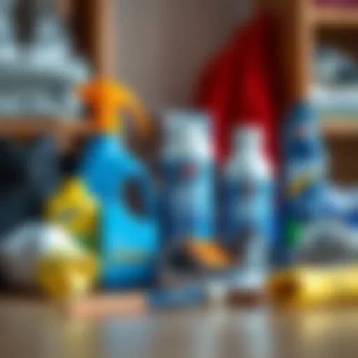 A diverse collection of shoe cleaning products arranged neatly.