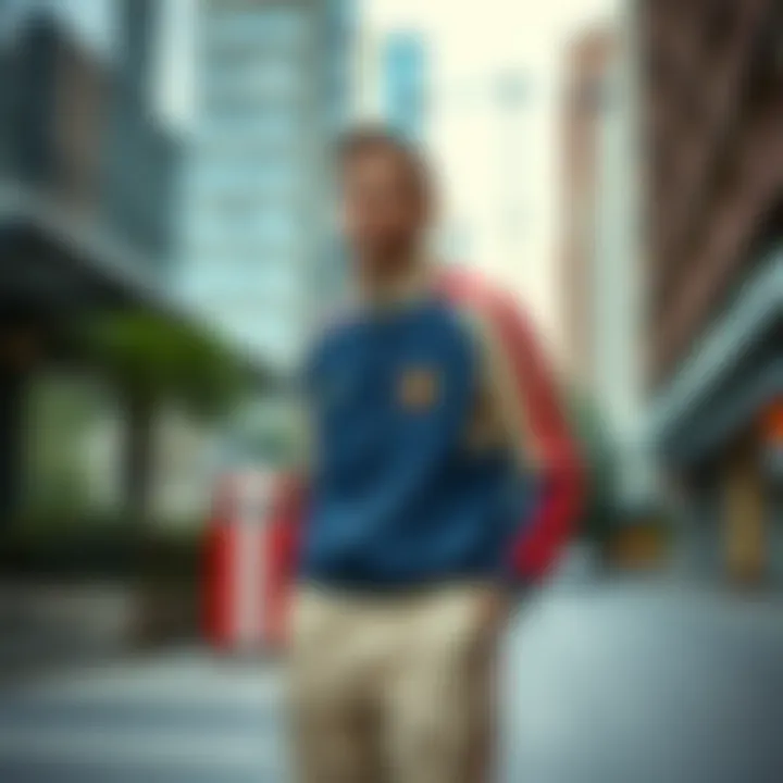 Stylish Barcelona tracksuit top in urban setting