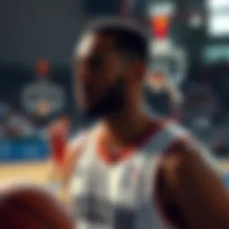 Illustration depicting a player analyzing court dynamics