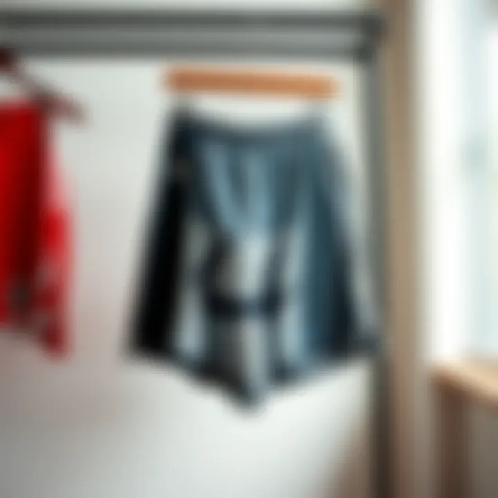 Stylish Basketball Shorts Stylish basketball shorts hanging on a rack
