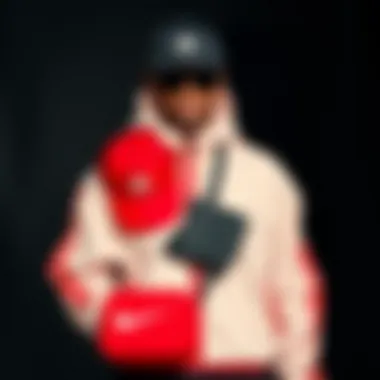 Benetton accessories arranged with trendy sportswear