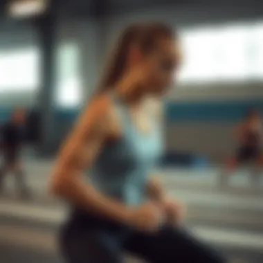 A fitness enthusiast wearing stylish activewear while engaging in exercise