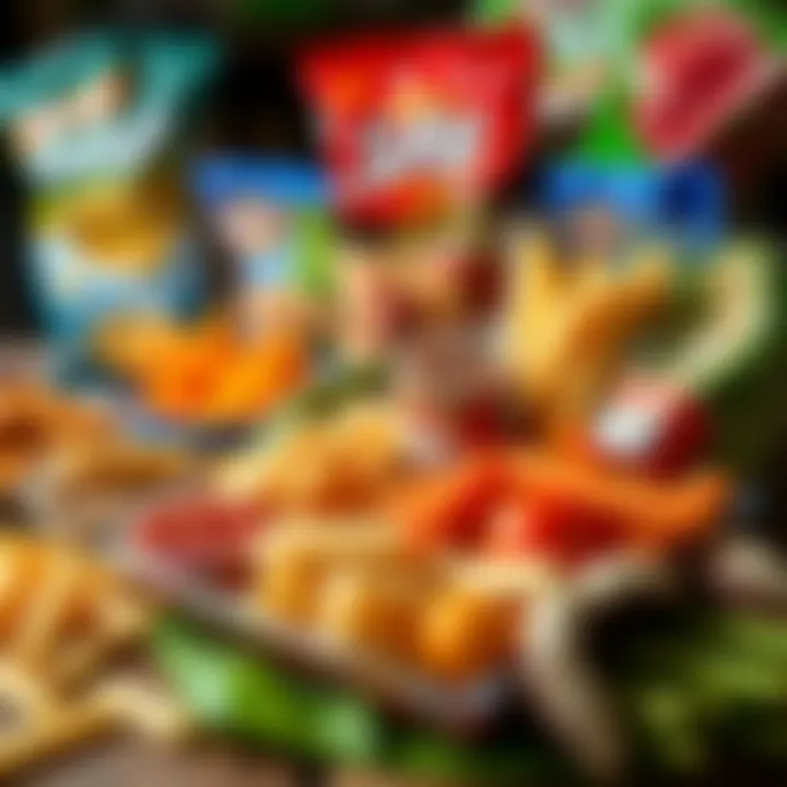 An array of healthy snacks emphasizing portion control and variety