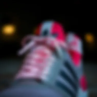 A close-up view of the unique features of Adidas ankle shoes highlighting material quality.