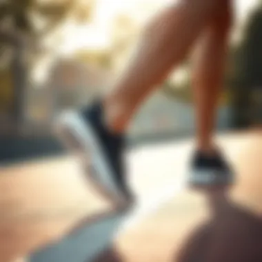 An active individual wearing Adidas ankle shoes while engaging in sports activities.