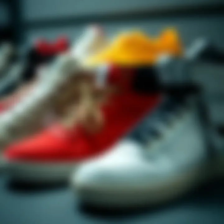 A collection of trendy ankle sneakers in various colors.