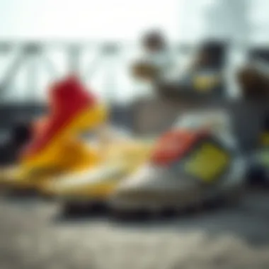 Various types of cleats displayed for comparison