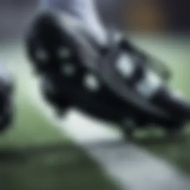 Close-up of the unique features of children's cleats