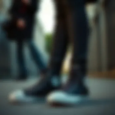 A fashionable look incorporating Converse boots in casual outfits.