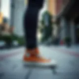Stylish brown Converse shoes in an urban setting