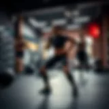 Dynamic workout scene in a fitness studio