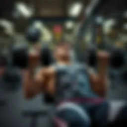 Dumbbell bench press showcasing proper form