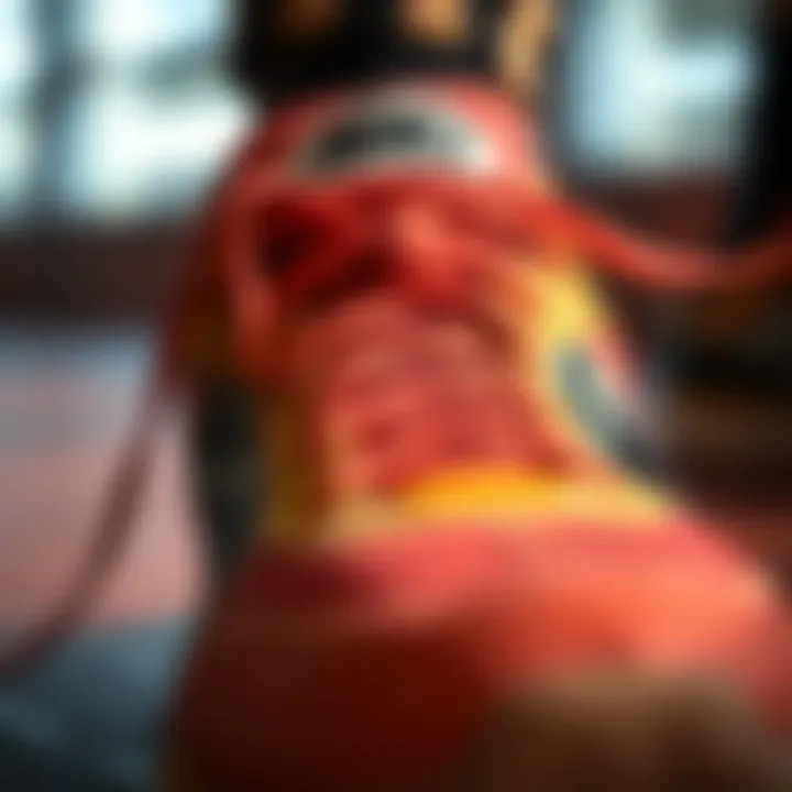 Close-up of high-quality materials used in sports footwear