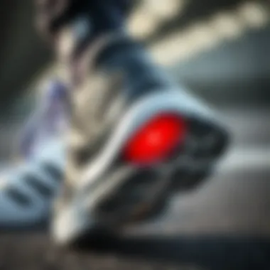 Comfort Features of Long Sports Shoes Close-up of the cushioning and support features in a long sports shoe.