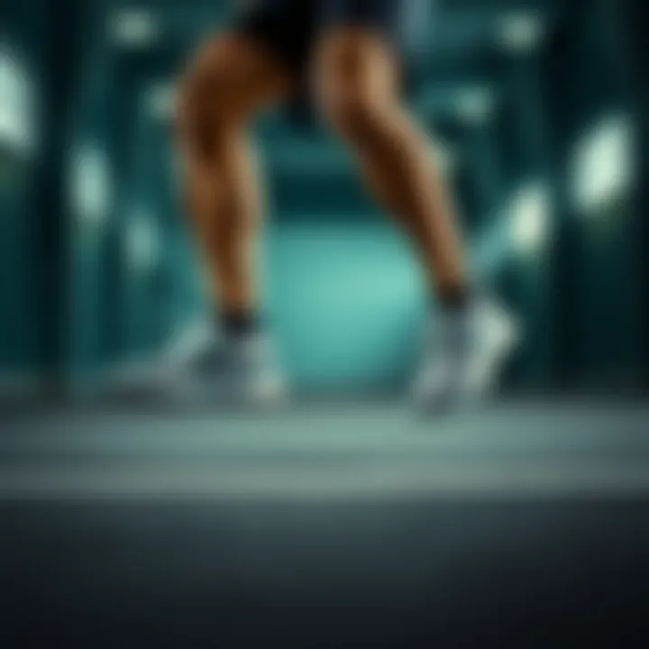 Performance in Long Sports Shoes An athlete wearing long sports shoes during a dynamic workout.