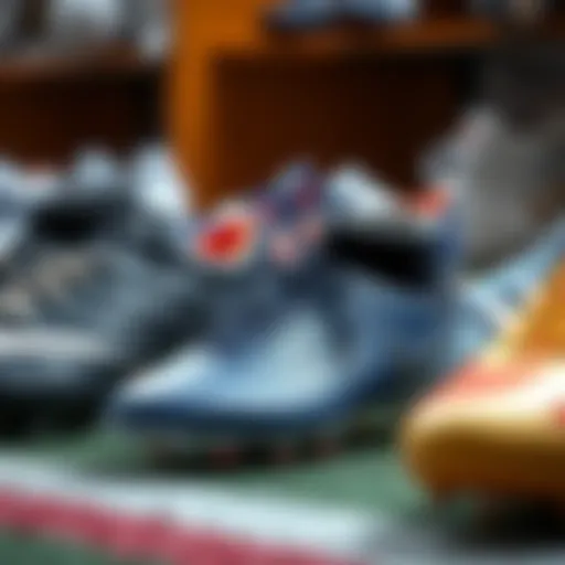 Variety of Football Cleats A selection of football cleats in various styles and colors