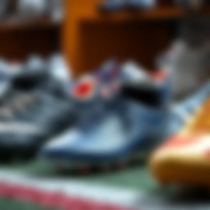 Variety of Football Cleats A selection of football cleats in various styles and colors