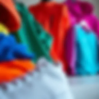 Different materials used in sportswear displayed in a vibrant array