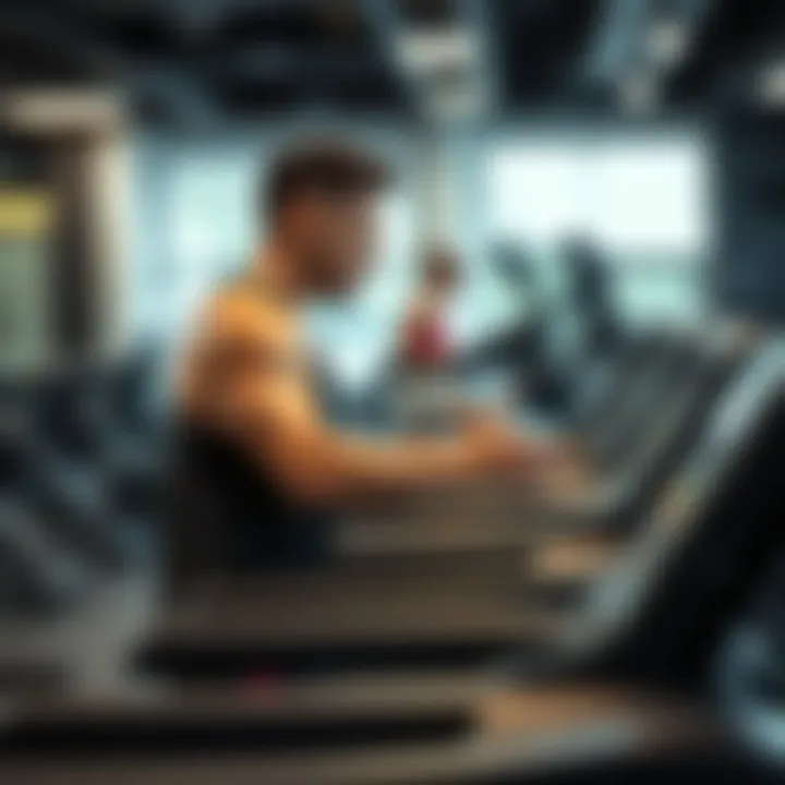 An athlete enjoying a treadmill session in a gym