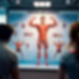 Illustration depicting various exercises targeting different muscle groups