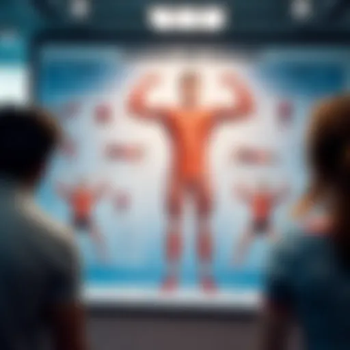 Illustration depicting various exercises targeting different muscle groups